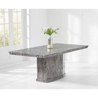 Product photograph of Carvelle 160cm Grey Pedestal Marble Dining Table from Oak Furniture Superstore