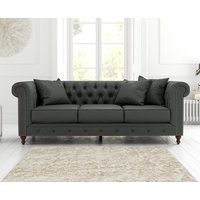 Product photograph of Westminster Chesterfield Grey Leather 3 Seater Sofa from Oak Furniture Superstore