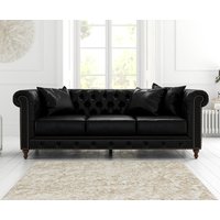 Product photograph of Westminster Chesterfield Black Leather 3 Seater Sofa from Oak Furniture Superstore