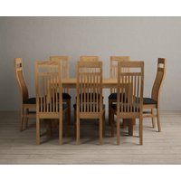 Product photograph of York 120cm Solid Oak Dining Table With 4 Black Chairs from Oak Furniture Superstore