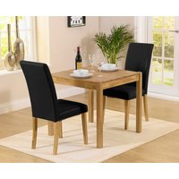 Product photograph of York 80cm Solid Oak Dining Table With 4 Black Olivia Chairs from Oak Furniture Superstore