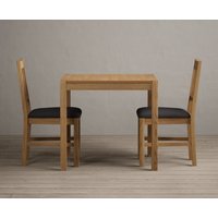 Product photograph of York 80cm Solid Oak Dining Table With 4 Light Grey York Chairs from Oak Furniture Superstore