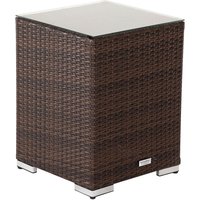 Product photograph of Rattan Garden Tall Square Side Table In Brown - Rattan Direct from Rattan Direct