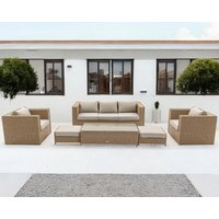 Product photograph of Rattan Garden 3 Seater Sofa Set In Willow - Ascot - Rattan Direct from Rattan Direct