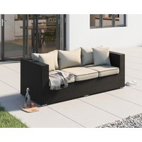 Product photograph of 3 Seater Rattan Sofa In Black White - Ascot - Rattan Direct from Rattan Direct