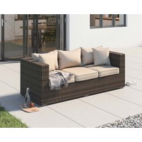 Product photograph of 3 Seater Rattan Garden Sofa In Truffle Brown Champagne - Ascot - Rattan Direct from Rattan Direct