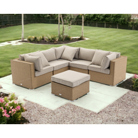 Product photograph of Rattan Garden 6 Piece Corner Sofa Set In Willow - Florida - Rattan Direct from Rattan Direct