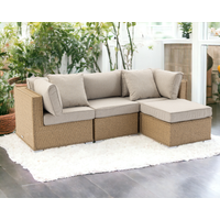 Product photograph of Rattan 4 Piece Corner Sofa Set In Willow - Florida - Rattan Direct from Rattan Direct