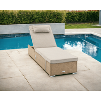 Product photograph of Rattan Garden Sun Lounger In Willow - Miami - Rattan Direct from Rattan Direct