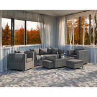 Product photograph of 3 Seater Rattan Conservatory Sofa Armchair Set In Grey - Ascot - Rattan Direct from Rattan Direct