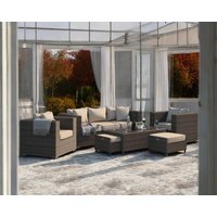 Product photograph of 3 Seater Rattan Conservatory Sofa Set In Truffle Brown Champagne - Ascot - Rattan Direct from Rattan Direct