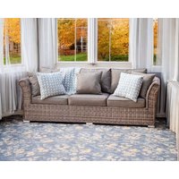 Product photograph of 3 Seater Rattan Conservatory Sofa In Grey - Lisbon - Rattan Direct from Rattan Direct