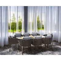 Product photograph of Rope Weave Conservatory 8 Seater Dining Set In Grey - Selene - Rattan Direct from Rattan Direct