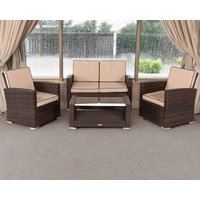 Product photograph of Rattan Conservatory Sofa Set In Brown - Marbella - Rattan Direct from Rattan Direct