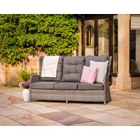 Product photograph of Reclining Rattan Garden 3 Seat Sofa In Grey - Fiji - Rattan Direct from Rattan Direct