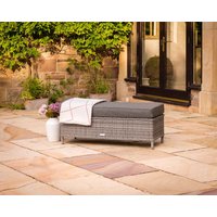 Product photograph of Rattan Garden Bench With Cushion In Grey - Fiji - Rattan Direct from Rattan Direct