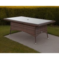 Product photograph of Large Rectangular Rattan Garden Dining Table In Brown - Rattan Direct from Rattan Direct