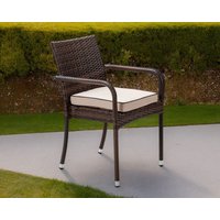 Product photograph of Stacking Rattan Garden Chair In Brown - Roma - Rattan Direct from Rattan Direct