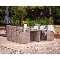 Product photograph of 6 Seater Rattan Garden Cube Dining Set In Grey - Barcelona - Rattan Direct from Rattan Direct