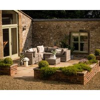 Product photograph of Rattan Garden Corner Sofa Set In Grey - 6 Piece - Florida - Rattan Direct from Rattan Direct