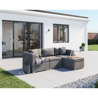 Product photograph of Rattan Garden Corner Sofa Set In Grey - 4 Piece - Florida - Rattan Direct from Rattan Direct