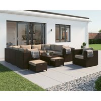 Product photograph of Rattan Garden Corner Sofa Set In Brown - Geneva - Rattan Direct from Rattan Direct