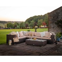 Product photograph of Rattan Garden Righthand Corner Sofa Set In Brown - Monaco - Rattan Direct from Rattan Direct