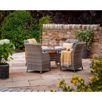 Product photograph of 4 Rattan Garden Chairs Small Round Dining Table In Grey - Riviera - Rattan Direct from Rattan Direct