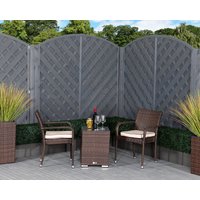 Product photograph of Rattan Garden 2 Seater Square Bistro Set In Brown - Roma - Rattan Direct from Rattan Direct