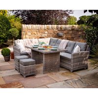 Product photograph of Rattan Garden Corner Dining Set In Grey - Sorrento - Rattan Direct from Rattan Direct