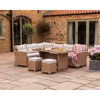 Product photograph of Rattan Garden Corner Dining Set In Willow - Sorrento - Rattan Direct from Rattan Direct