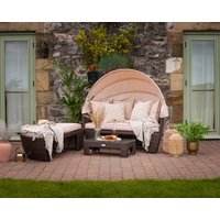 Product photograph of Rattan Garden Day Bed In Brown - Venice - Rattan Direct from Rattan Direct