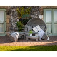 Product photograph of Rattan Garden Day Bed In Grey - Venice - Rattan Direct from Rattan Direct