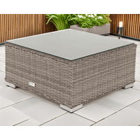 Product photograph of Florida Rattan Garden Ottoman Coffee Table In Grey - Rattan Direct from Rattan Direct