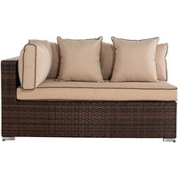 Product photograph of Rectangular Right As You Sit Rattan Garden Sofa In Brown - Monaco - Rattan Direct from Rattan Direct