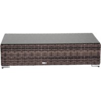 Product photograph of Rattan Garden Ottoman Coffee Table In Brown Champagne - Premium Weave Rattan - Monaco - Rattan Direct from Rattan Direct