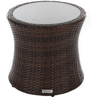 Product photograph of Rattan Garden Tall Round Side Table In Brown - Rattan Direct from Rattan Direct