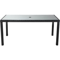 Product photograph of Open Leg Rectangular Rattan Garden Table In Black White - Rattan Direct from Rattan Direct