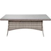 Product photograph of Large Rectangular Rattan Garden Dining Table In Grey - Rattan Direct from Rattan Direct