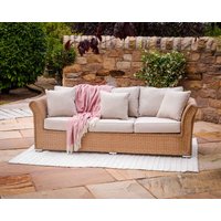 Product photograph of Lisbon 3 Seater Rattan Garden Sofa In Willow - Rattan Direct from Rattan Direct
