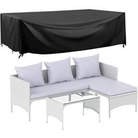 Product photograph of 3 Piece Garden Lounge Sofa Set Rattan Furniture With Cushions Protective Cover Grey from RattanTree