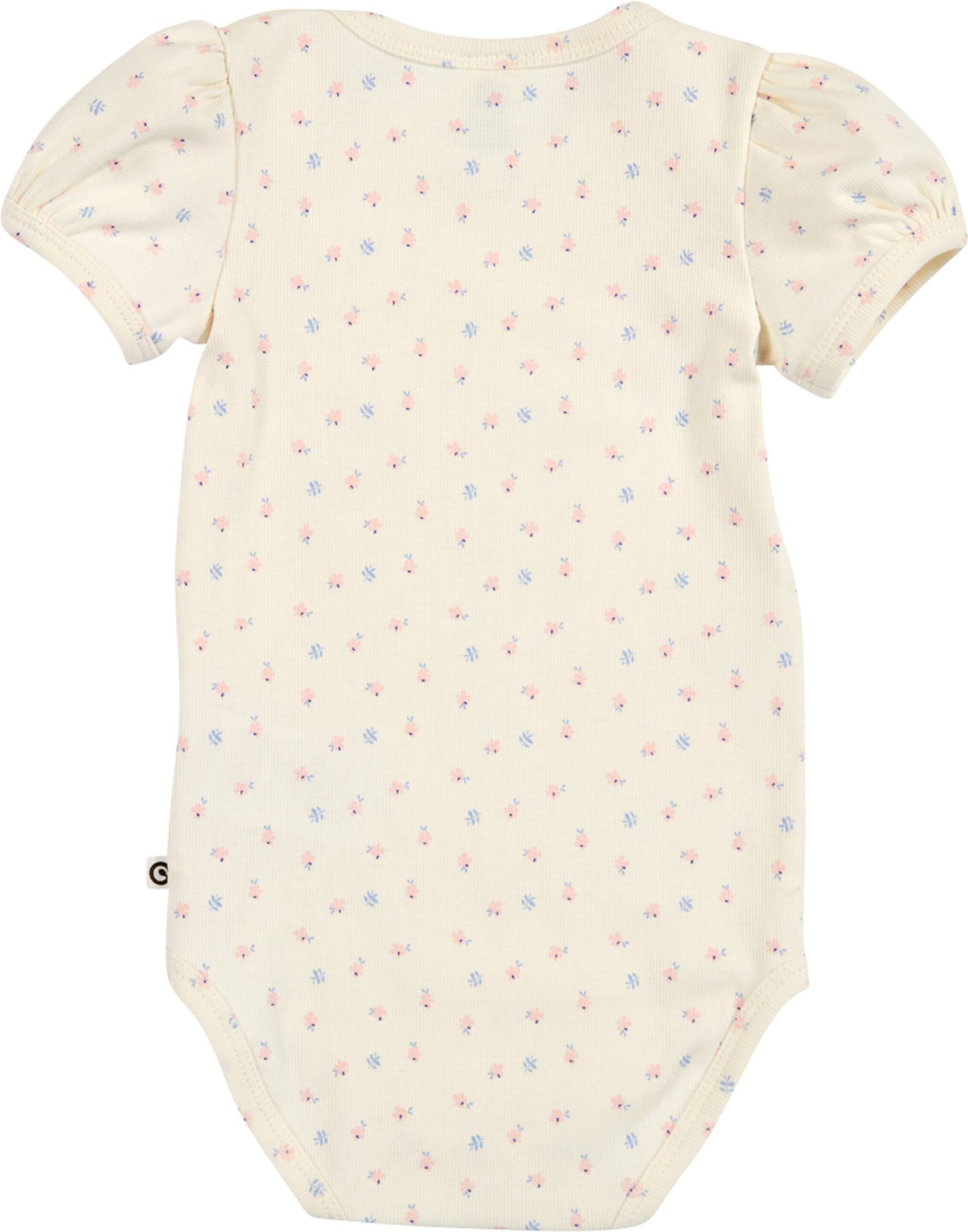 Müsli Body kurzarm mit Puffärmeln Blumen Rippqualität