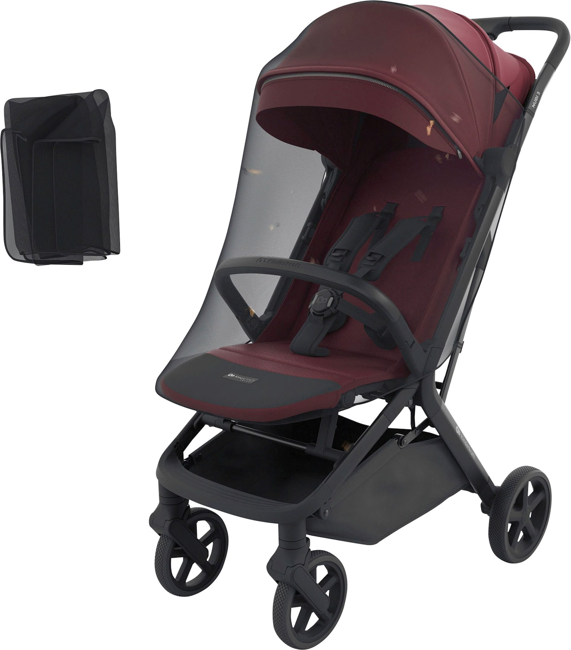 Kinderkraft Buggy NUBI 3 dunkelrot