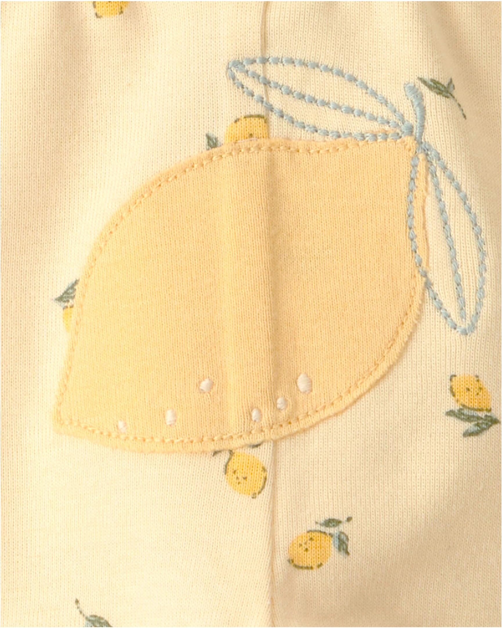 Carter's 3-tlg. Set Bodys kurzarm und Leggings Zitrone Rippqualität