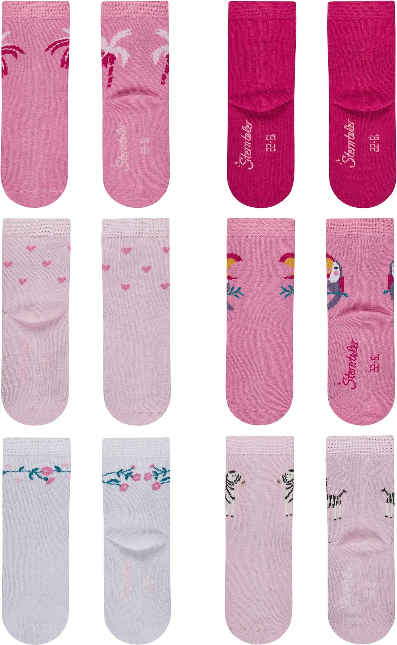Sterntaler 6er-Pack Socken Blumen Tiere Herzen