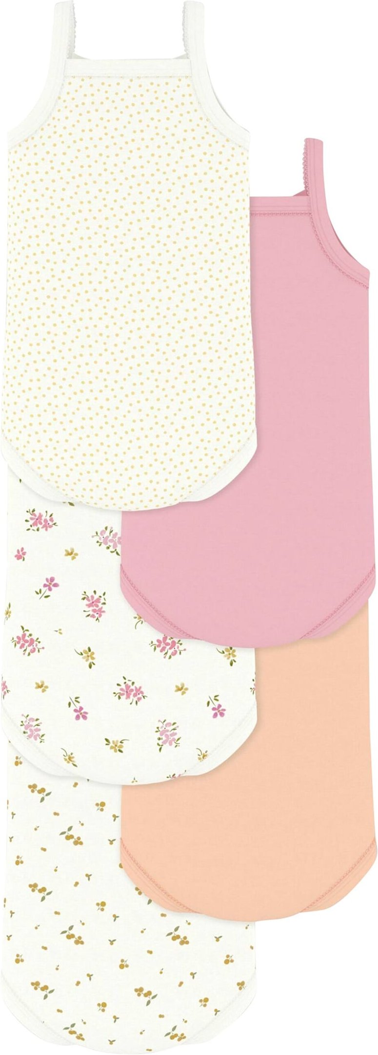 Petit Bateau 5er-Pack Bodys ohne Arm Blumen Punkte