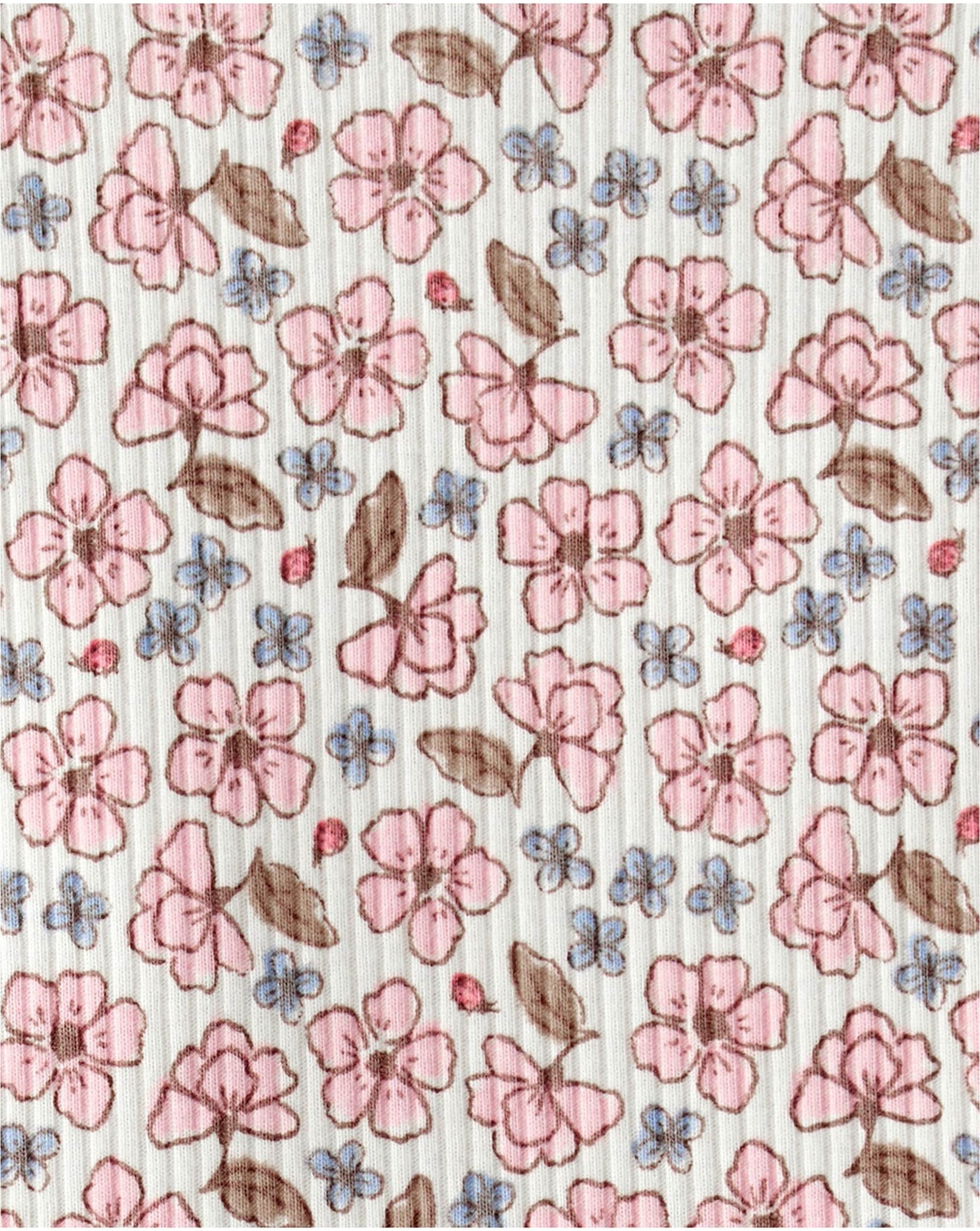 Carter's 2-tlg. Set Body kurzarm und Leggings Blumen Rippqualität