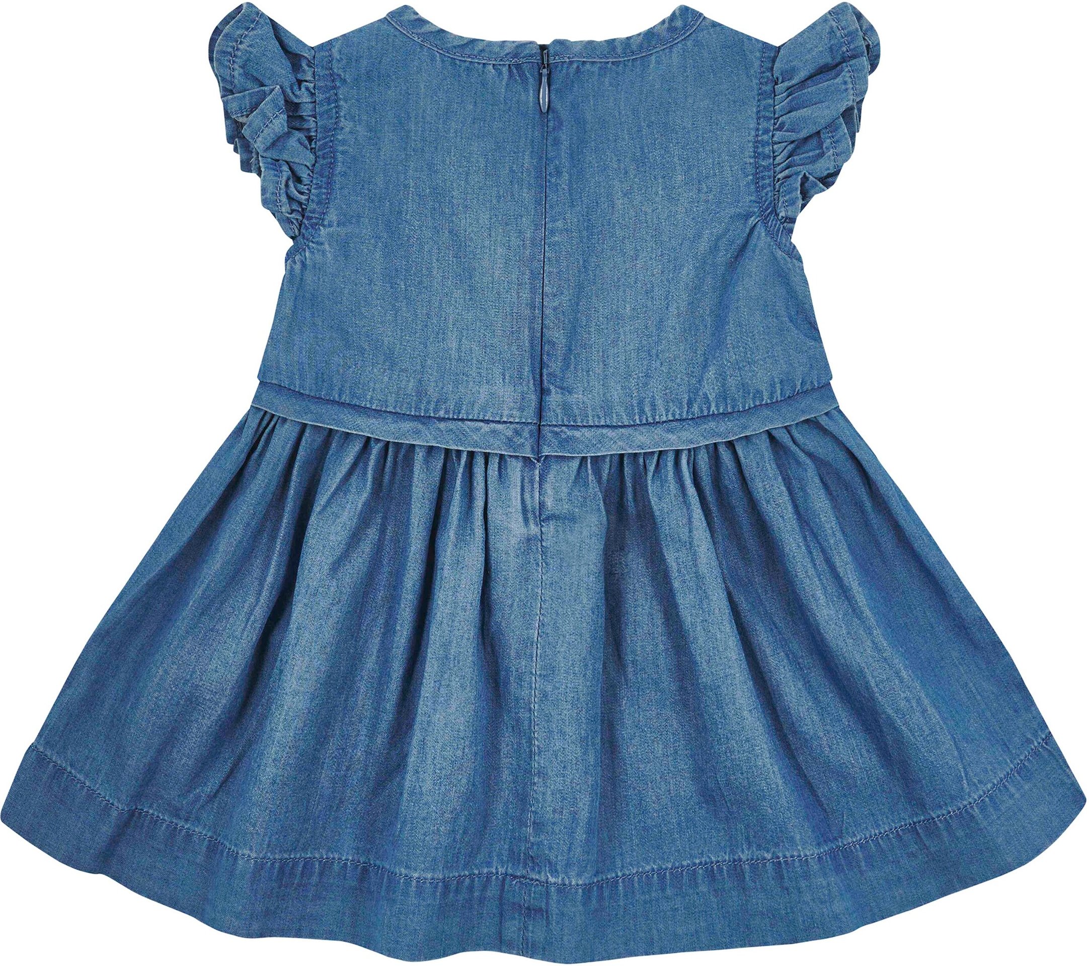 Steiff Jeans-Kleid kurzarm Bär Rüschen