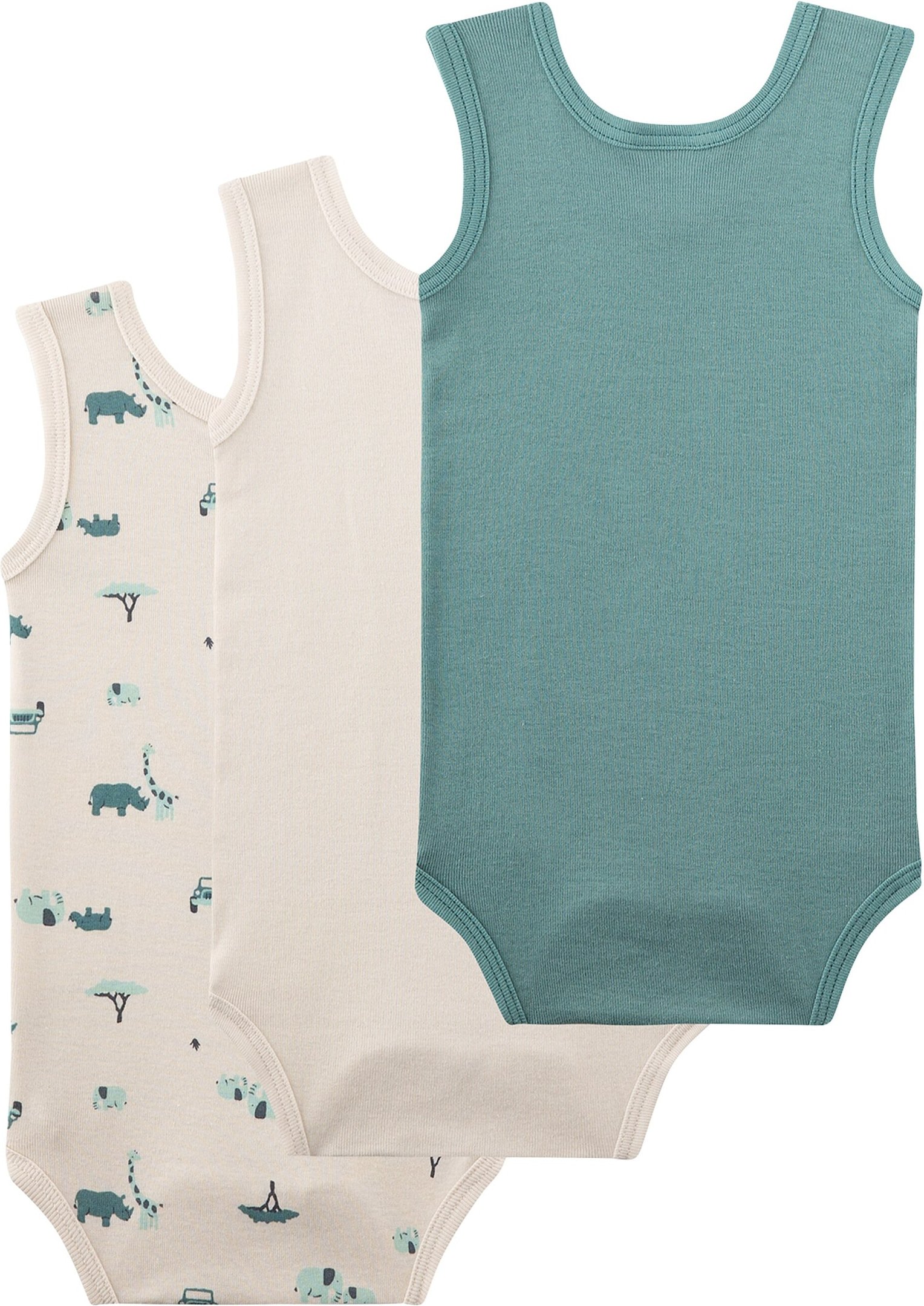 Thumbnail - Sanetta 3er-Pack Bodys ohne Arm Safari