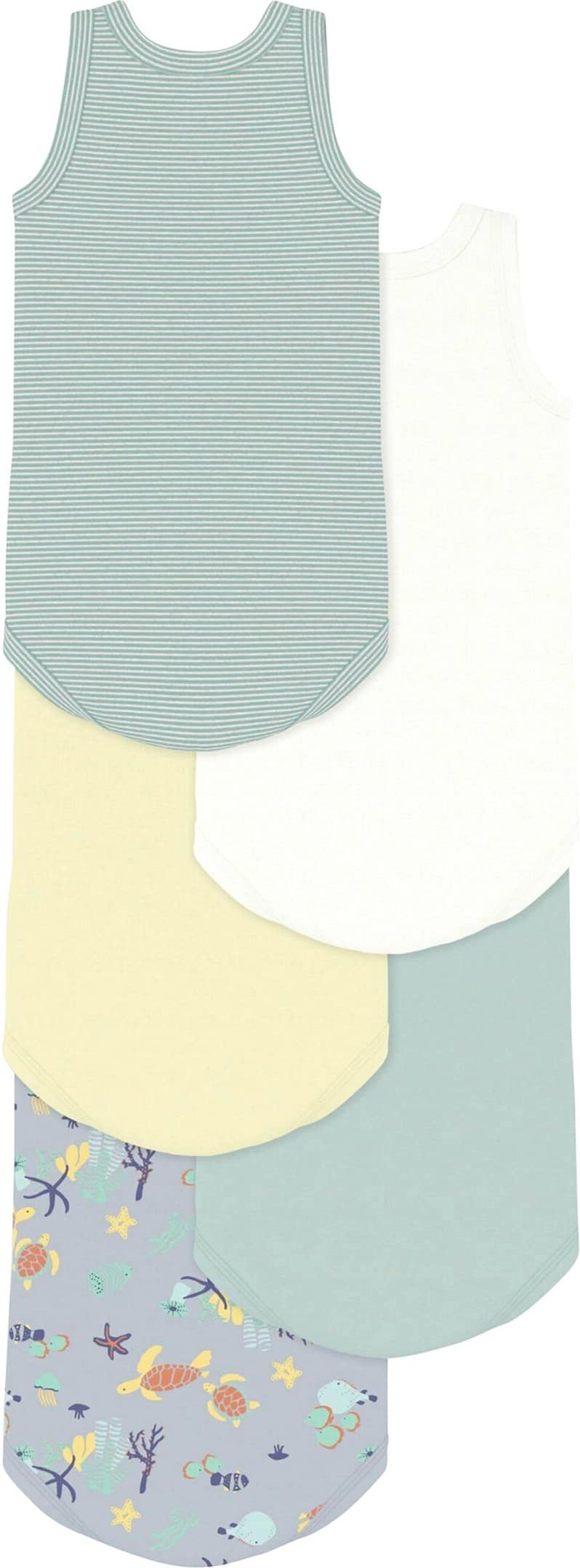 Petit Bateau 5er-Pack Bodys ohne Arm Ringel Ozean